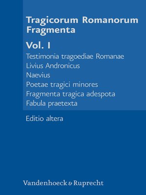 cover image of Tragicorum Romanorum Fragmenta. Volume I